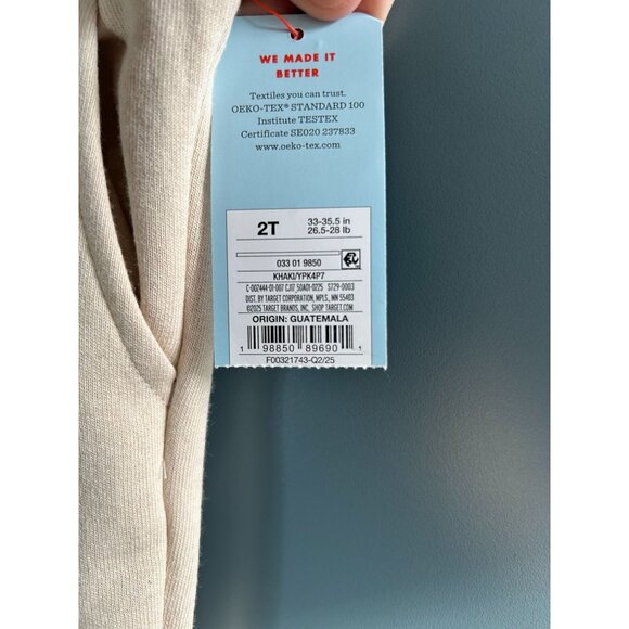 NWT Toddler Boys' Fleece Jogger Pants - Cat & Jack Khaki 2T - Picture 4 of 6